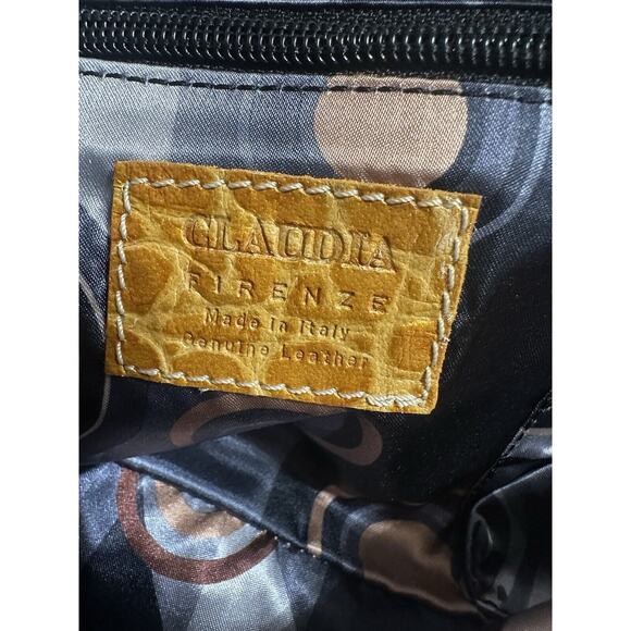 Claudia Firenze Mustard Leather Croc Embossed Leather Shoulder/Clutch Purse EUC - Picture 5 of 10